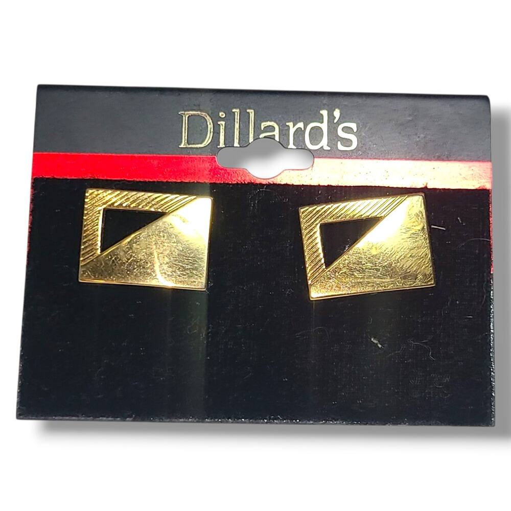 Vintage NWT Dillards Gold Tone Engravble Cufflinks‎ NOS